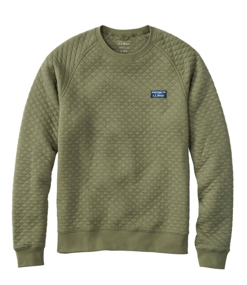 Men's Quilted Sweatshirt, Crewneck Green Extra Large | L.L. Bean