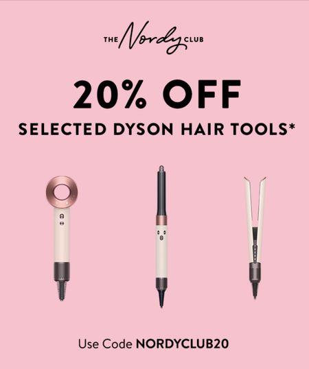 20% off Dyson hair tools at Nordstrom for Nordy Club members! It’s free to sign up and get 3x points!! 

#LTKsalealert #LTKbeauty #LTKGiftGuide