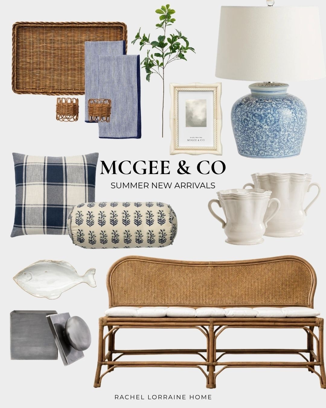 McGee & Co just launched their summer collection and it’s everything I love this time of year 🤍
The medium tone rattan, the soft Americana color palette, and those subtle coastal touches feel so timeless and easy to live with.

I’m especially drawn to the little details—shells, fish accents, and beautiful coastal artwork that add just a hint of summer without feeling overdone.

And that ruffle vase with the trophy handles… such a statement piece. So good styled on a table or shelf with some seasonal stems or as a stand alone piece  


#LTKSeasonal #LTKHome