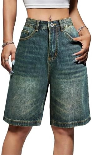 EMMIOL Women Jorts Baggy Jeans Shorts Mid-Low Waisted Denim Y2K Hip-Hop Shorts Summer Hot Short P... | Amazon (US)