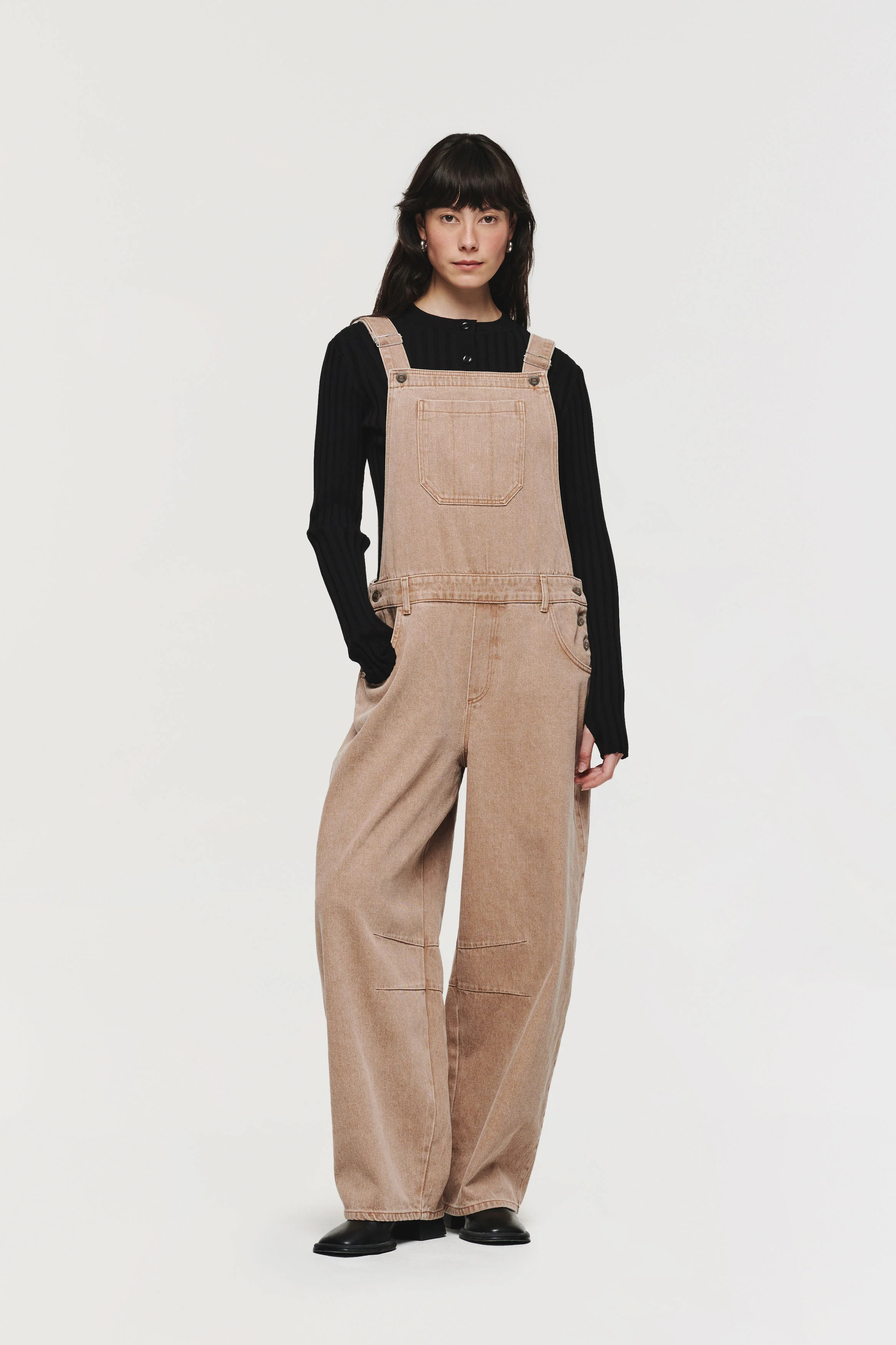 Mack | Barrel Leg Dungarees in Clay Dye | ALIGNE | ALIGNE UK & EU