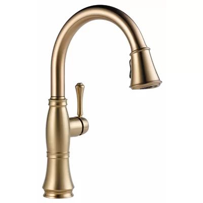 Cassidy Pull Down Single Handle Kitchen Faucet with MagnaTite® Docking Finish: Brilliance Champagne Bronze | Wayfair North America