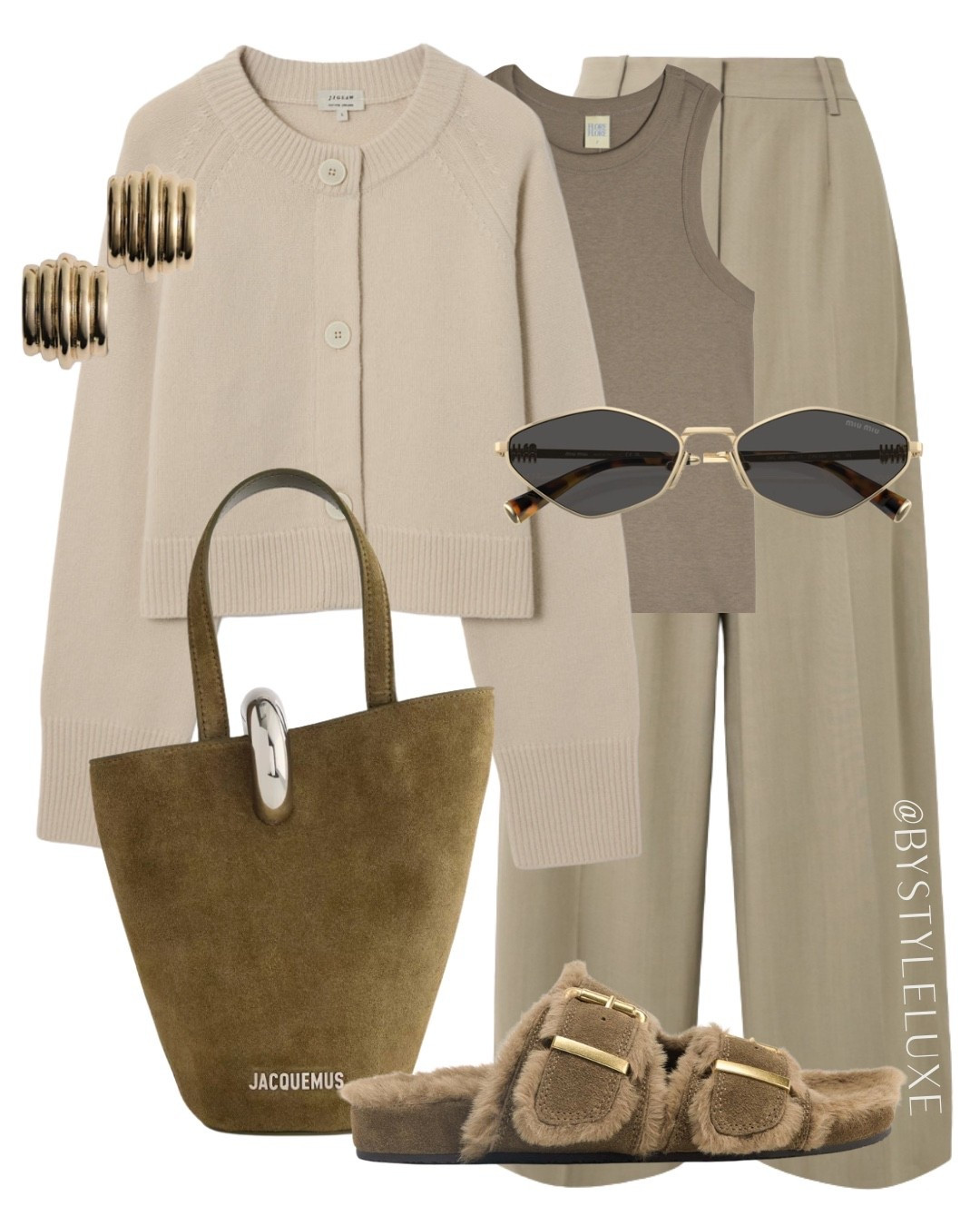 TONAL OUTFIT - hints of olive and beige for a gorgeous neutral outfit 

#suedebag #autumnoutfit #smarttrousers 

#LTKbag #LTKshoes #LTKautumn