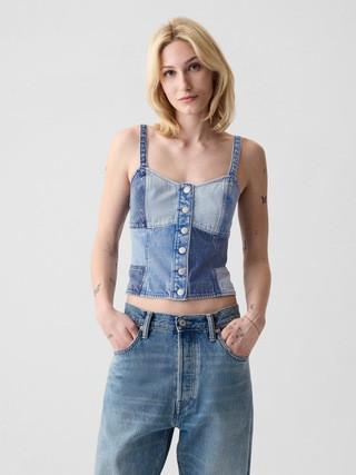 Patchwork Denim Corset Top | Gap (US)
