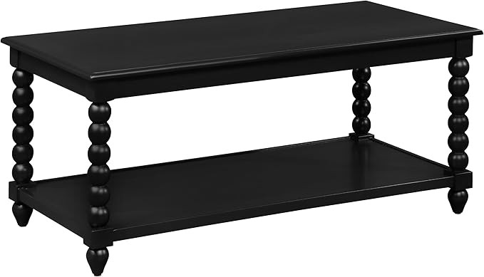 OSP Home Furnishings Elise Cottage Style Table with Spindle Legs, Open Storage Shelf, Coffee Tabl... | Amazon (US)