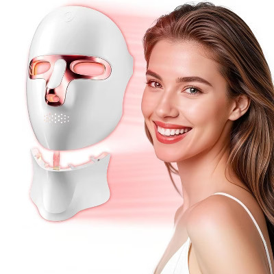 Red Light Therapy Face & Neck Mask, 120 LED Beads with 8 Modes, USB-C Rechargeable | Target