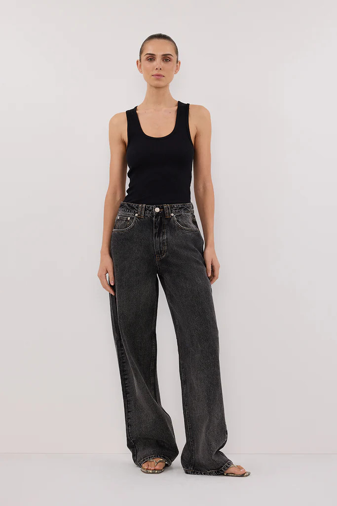 REAGAN 2.0 WASHED BLACK TALL SLOUCHY JEAN | DISSH