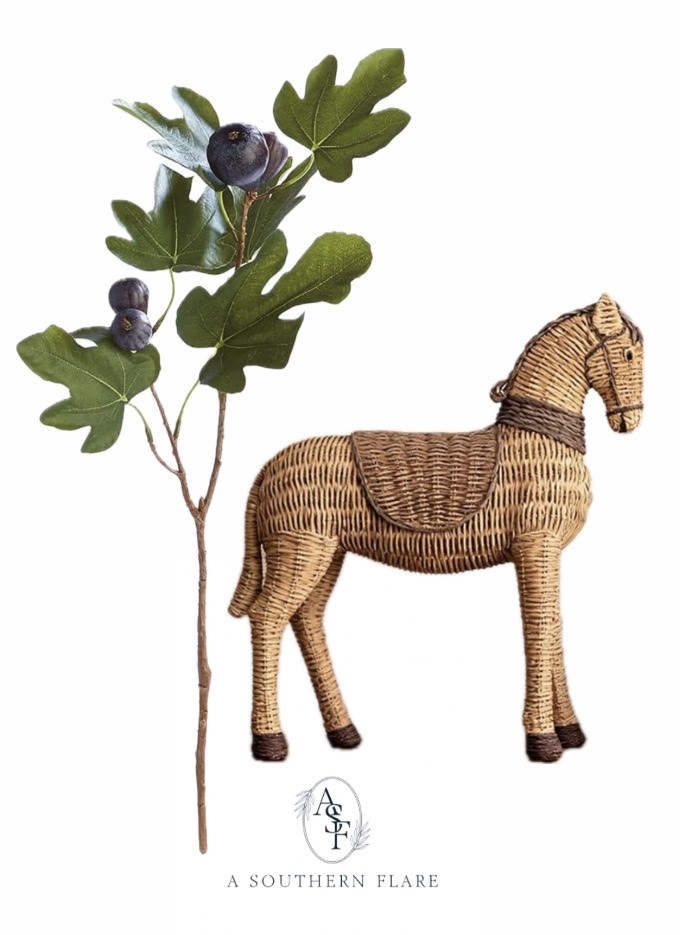 equestrian decor alert! Love this wicker horse statue. Perfect for any home. #HomeDecor #HorseLove