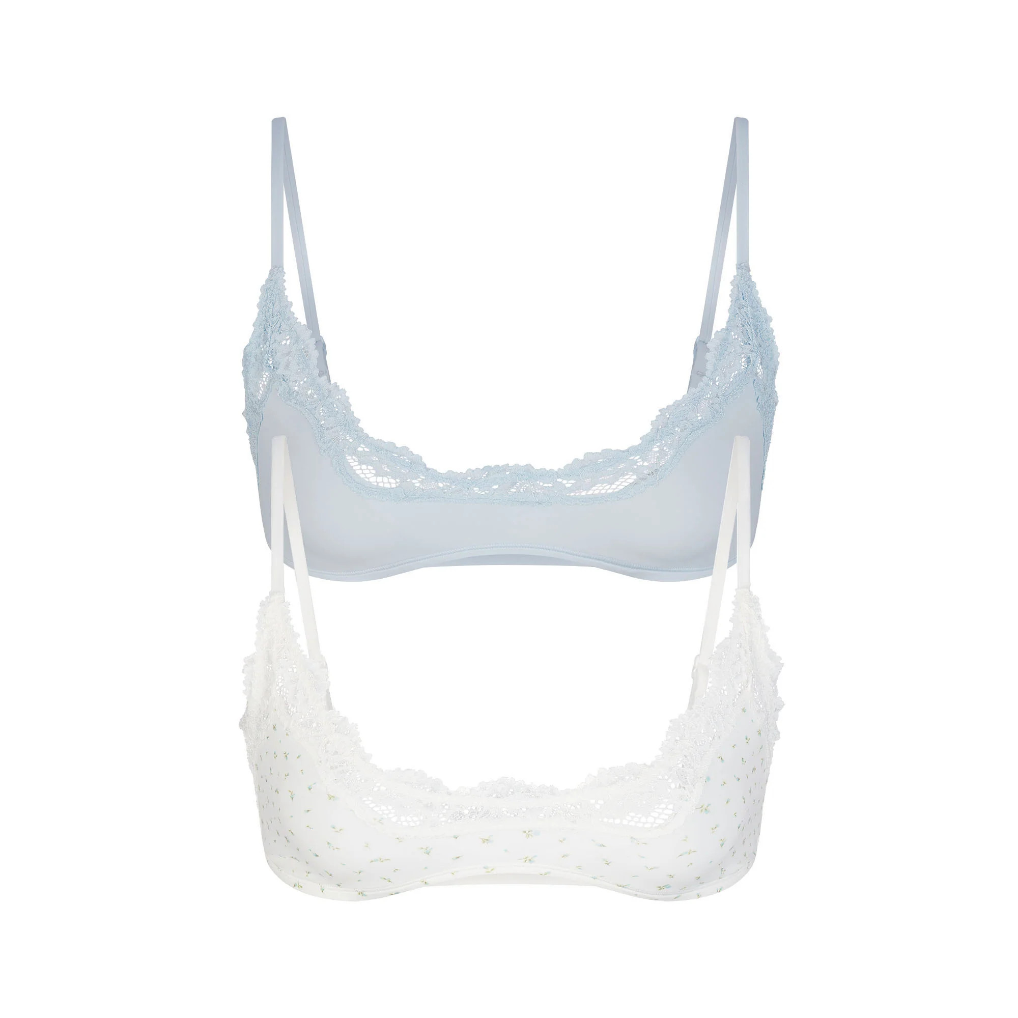 FITS EVERYBODY LACE SCOOP BRALETTE 2-PACK | CELESTE AND BLUE ROSEBUD PRINT | SKIMS (US)