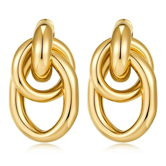 Gold Geometric Drop Dangle Earrings for Women Long Link Dangle Earrings Jewelry Gift | Walmart (US)