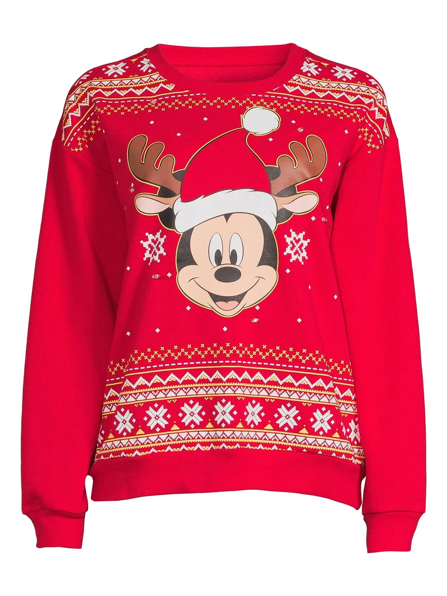 Mickey Mouse Women's Light-Up Christmas Pullover - Walmart.com | Walmart (US)