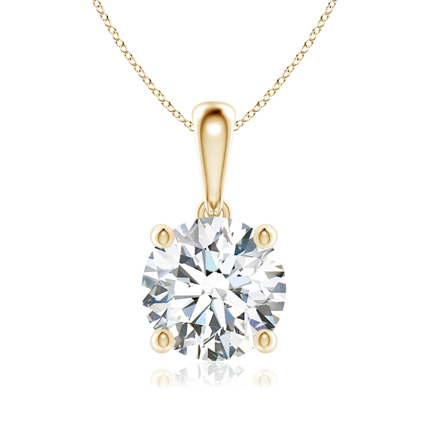 Lab-Grown Classic Round Diamond Solitaire Pendant | Angara US