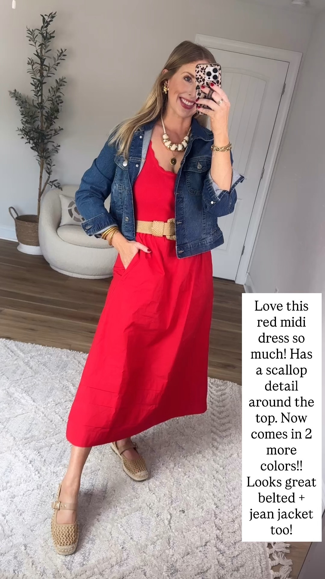Walmart try on, red midi dress, jean jacket 

#LTKmomlife #LTKootd