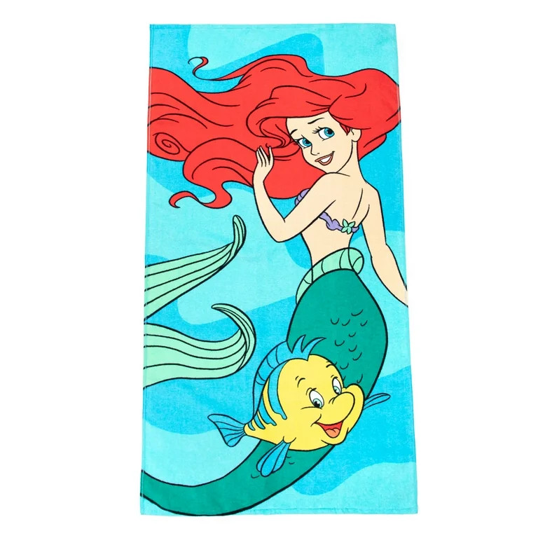 Disney Little Mermaid Cotton Kid's Beach Towel, 28" X 58" - Walmart.com | Walmart (US)