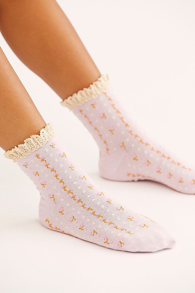 Rosebud Waffle Knit Ankle Socks | Free People (Global - UK&FR Excluded)