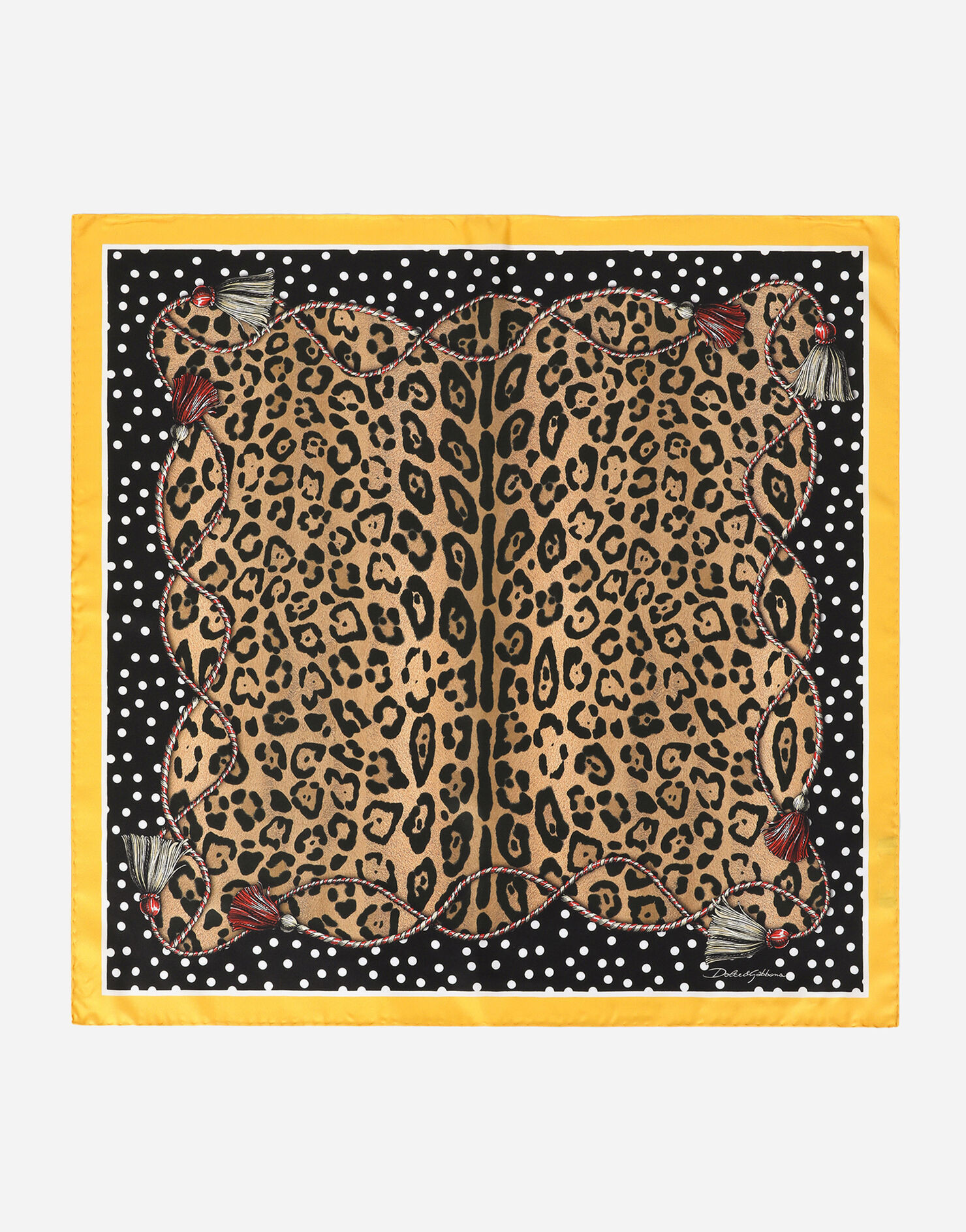 Leopard-print twill scarf (90 x 90) | Dolce & Gabbana US