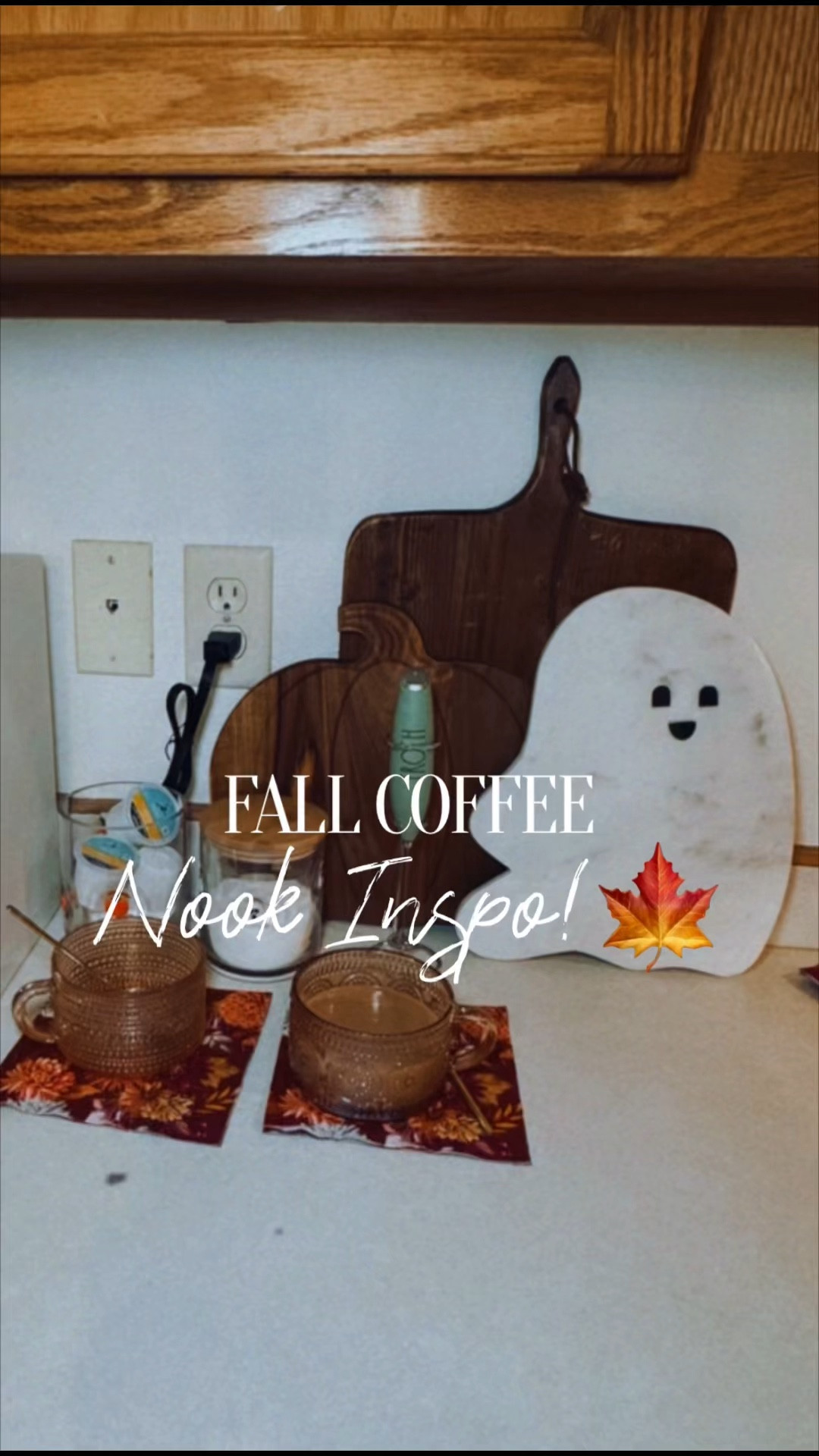🍂 Let’s give my coffee nook a fall makeover! 🍁 I’m adding adorable seasonal cutting boards, stylish canisters, and these stunning fall-themed mugs to create the coziest spot in the house! 🍃 Perfect for sipping your morning brew in style! 

#LTKSeasonal #LTKHome