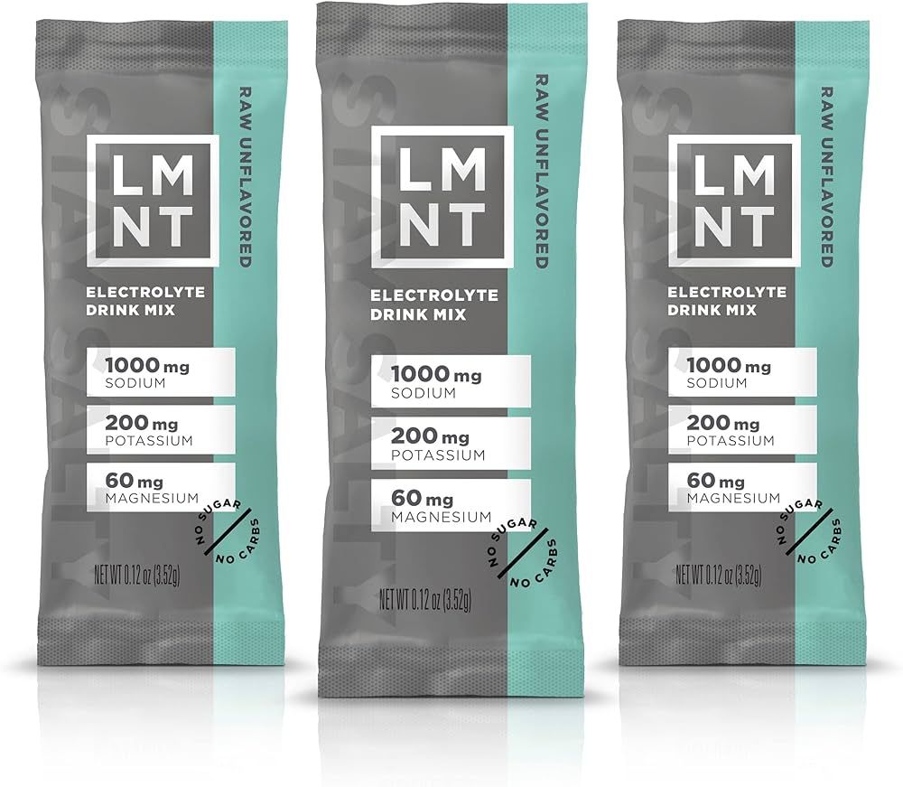 Drink LMNT LMNT Zero-Sugar Electrolytes - Raw Unflavored Salt - Hydration Powder Packets | No Art... | Amazon (US)