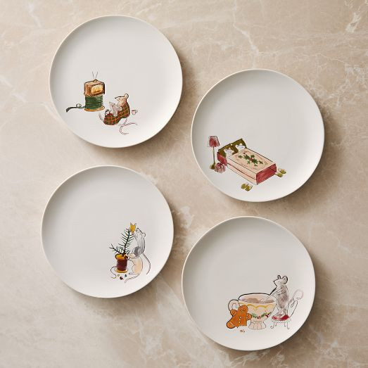 Naughty or Mice Stoneware Salad Plate Sets | West Elm (US)