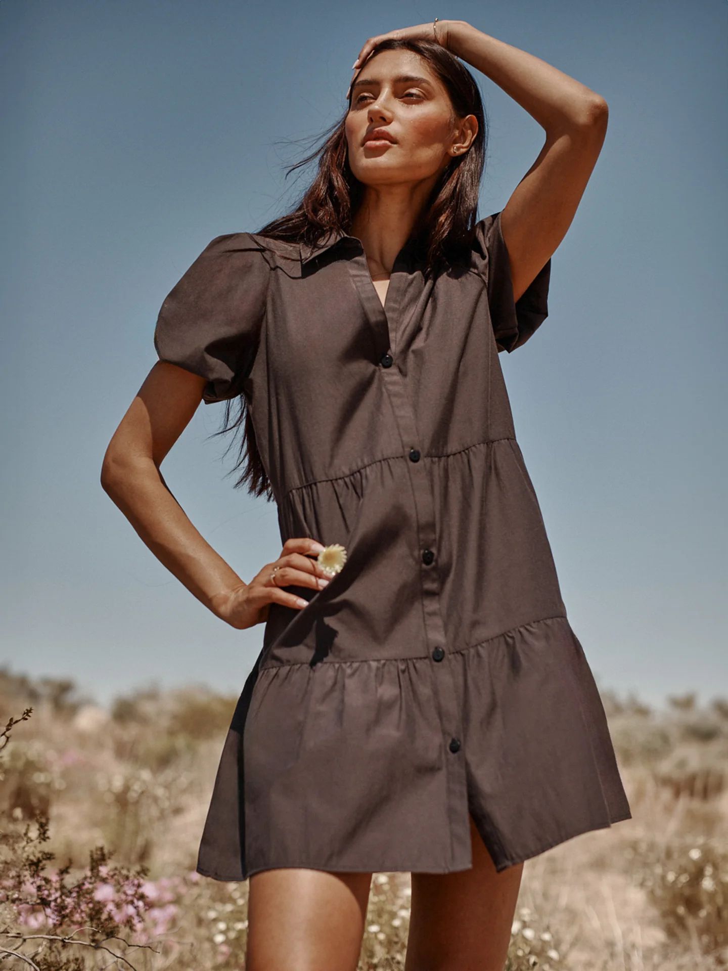 Brochu Walker | Women's Havana Mini Dress in Washed Black | Brochu Walker