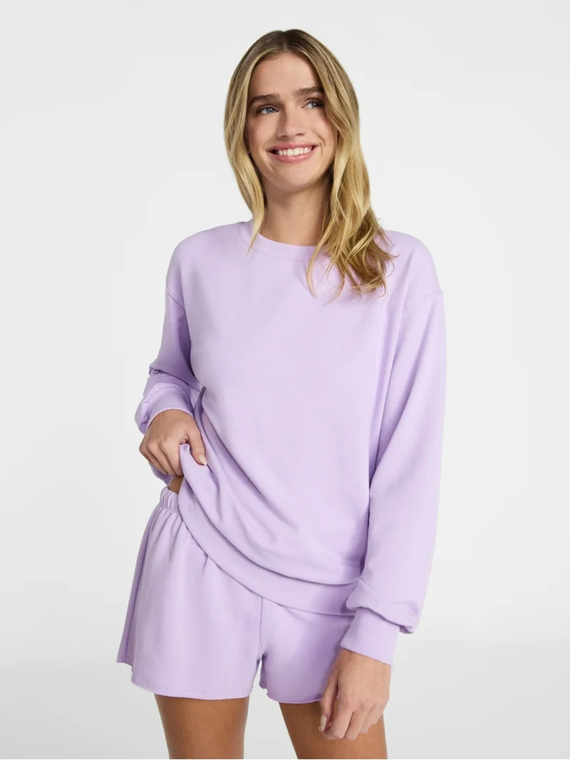 No Boundaries Cozy Sleep Long Sleeve Top, Women’s XXS-3X | Walmart (US)