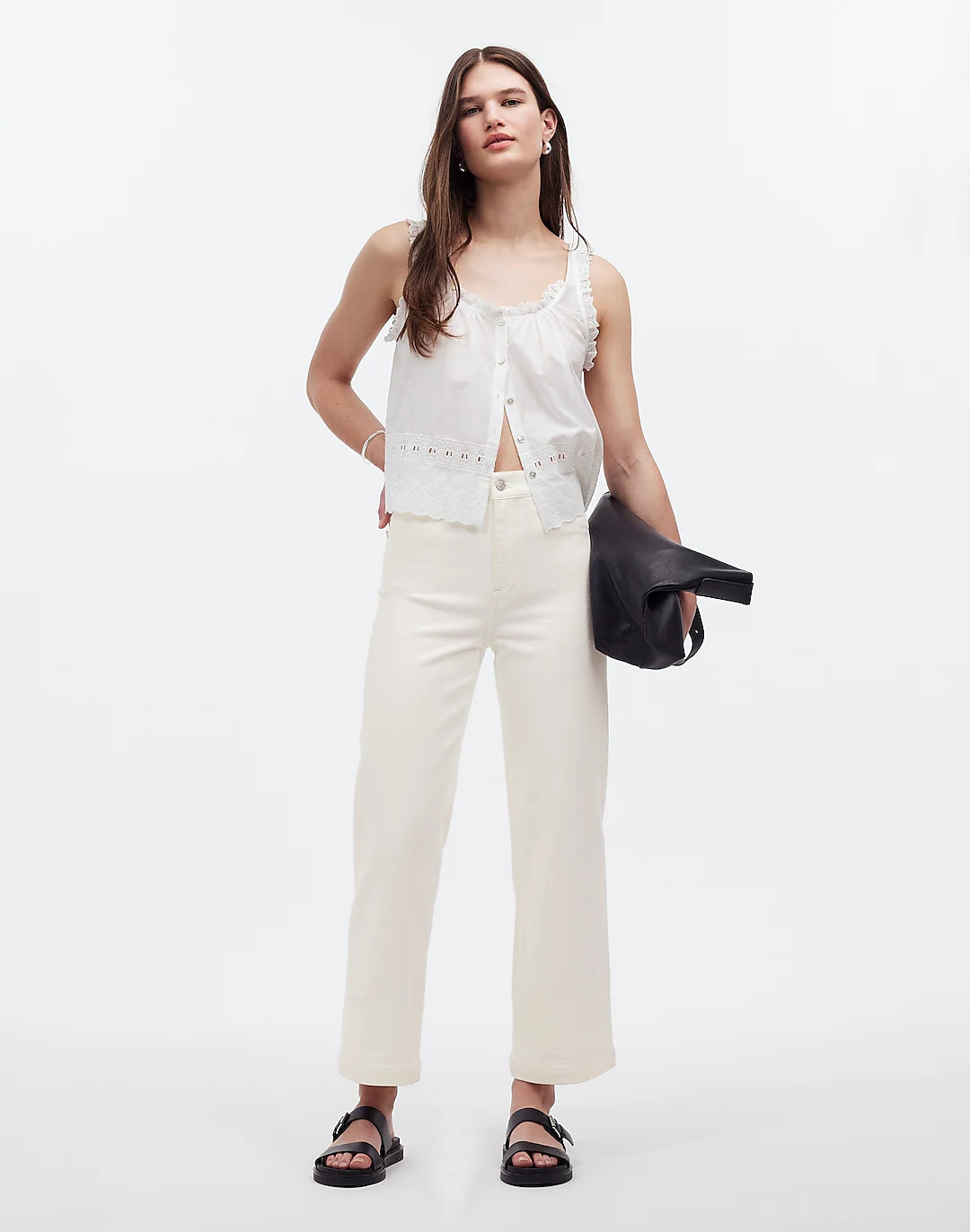 The Emmett Wide-Leg Jean in Tile White: Welt Pocket Edition | Madewell