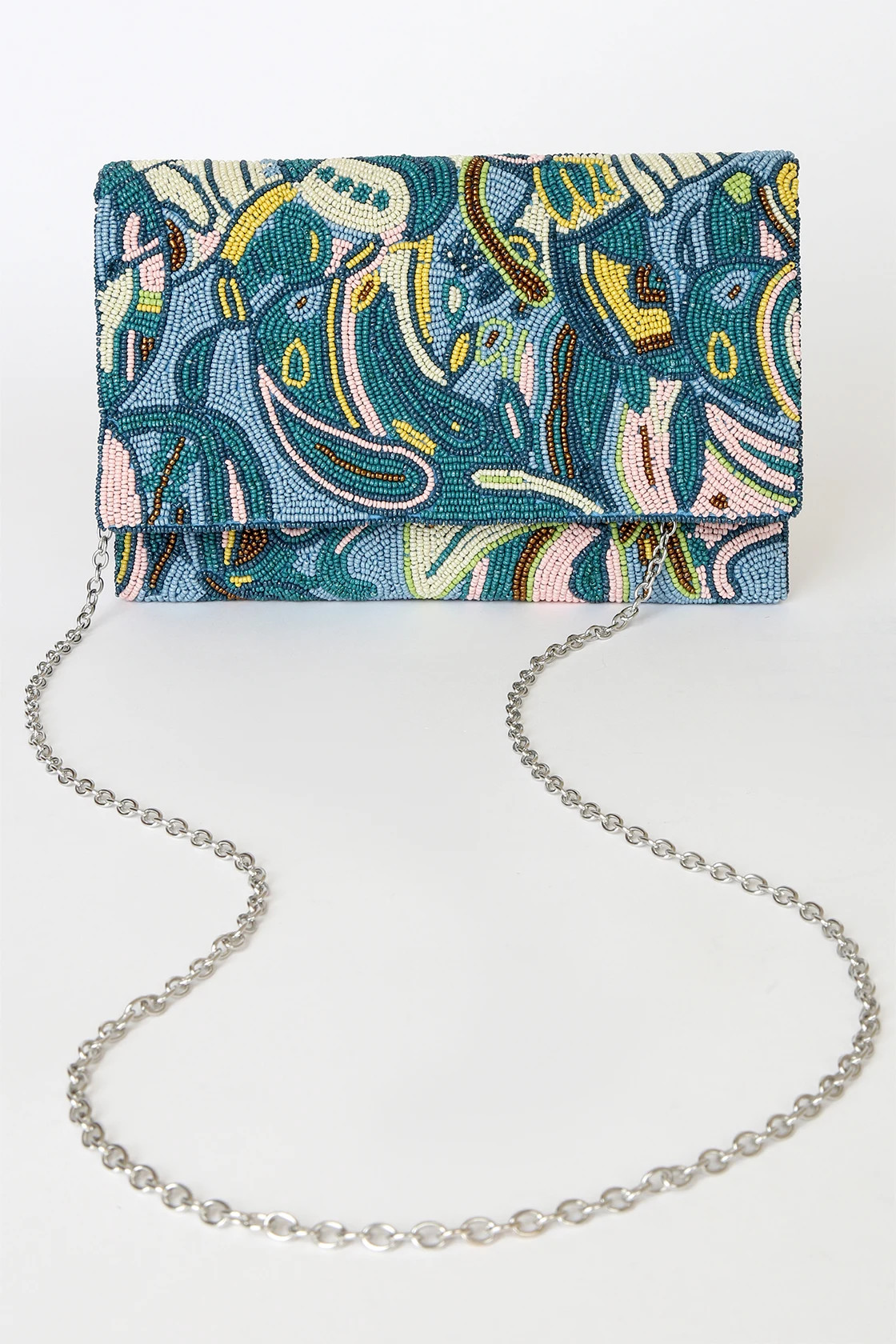Bead On Blue Multi Paisley Beaded Clutch | Lulus (US)