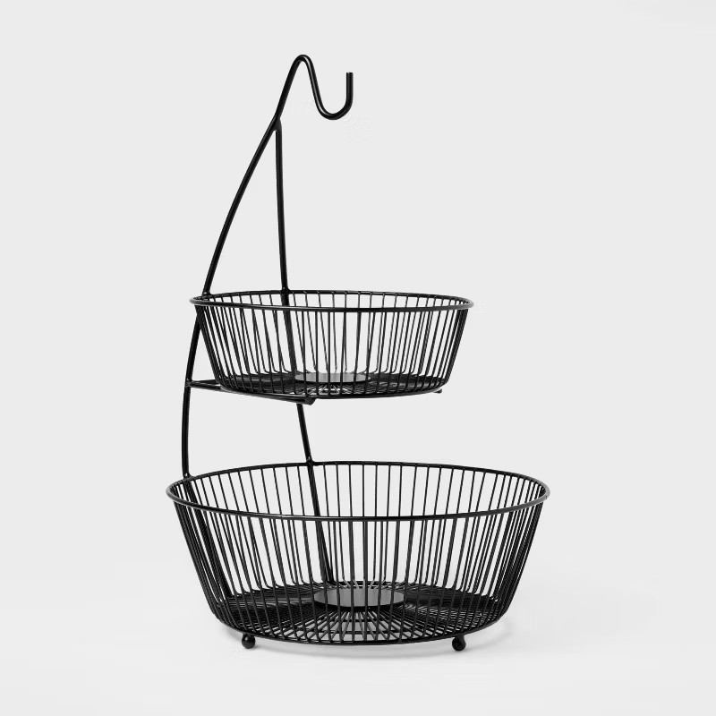 Iron Wire 2-Tier Fruit Basket wire Banana Hanger Black - Threshold™ | Target