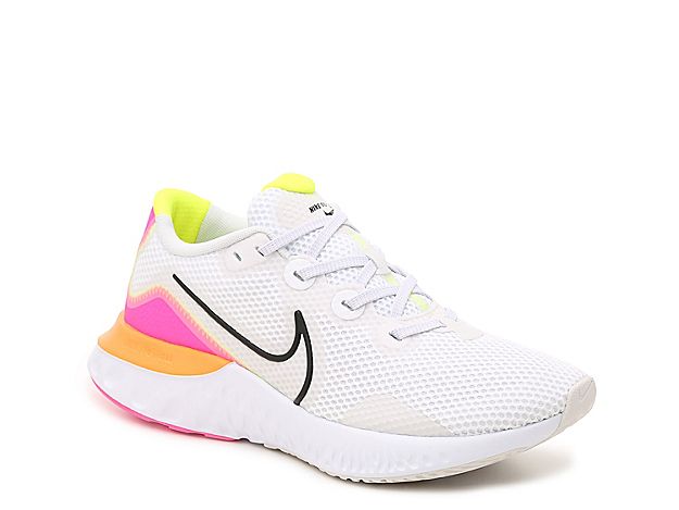 Nike Renew Run Running Shoe - Women's - White/Pink/Orange | DSW