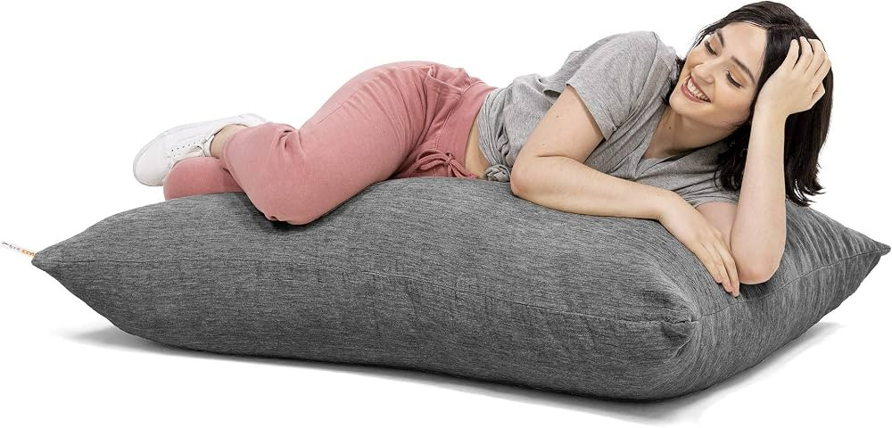 Jaxx Pillow Saxx 3.5 Foot Giant Décor Floor Pillow, Premium Chenille Cover, Grey | Amazon (US)