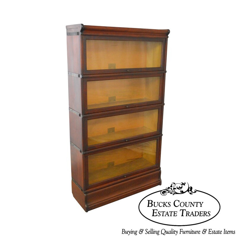 Globe Wernicke Antique Mahogany 4 Stack Barristers Sectional Stacking Bookcase | Etsy (US)