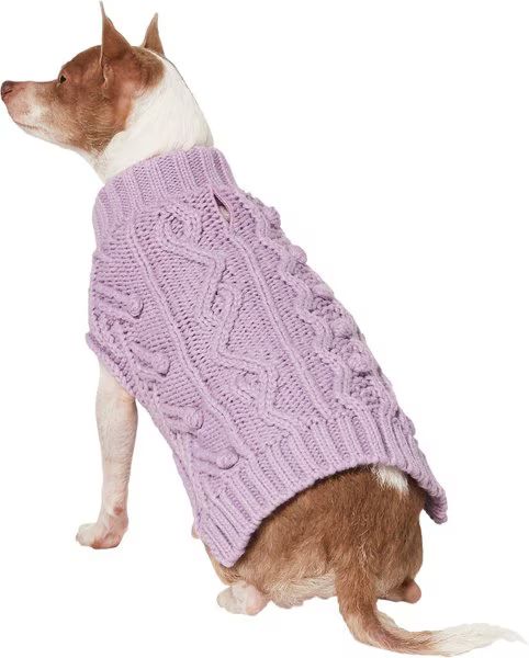FRISCO Bobble-Knit Dog & Cat Turtleneck Sweater,  Lavender, Medium - Chewy.com | Chewy.com