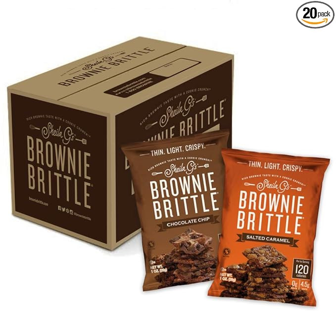 Sheila G's Brownie Brittle Low Calorie, Thin Sweet Crispy Snack and Treats Dessert, Healthy Choco... | Amazon (US)