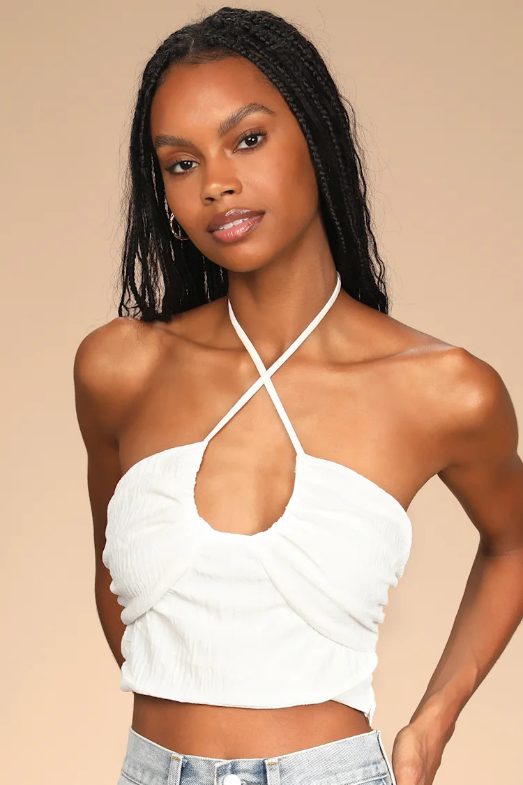 Follow the Breeze White Halter Crop Top | Lulus (US)