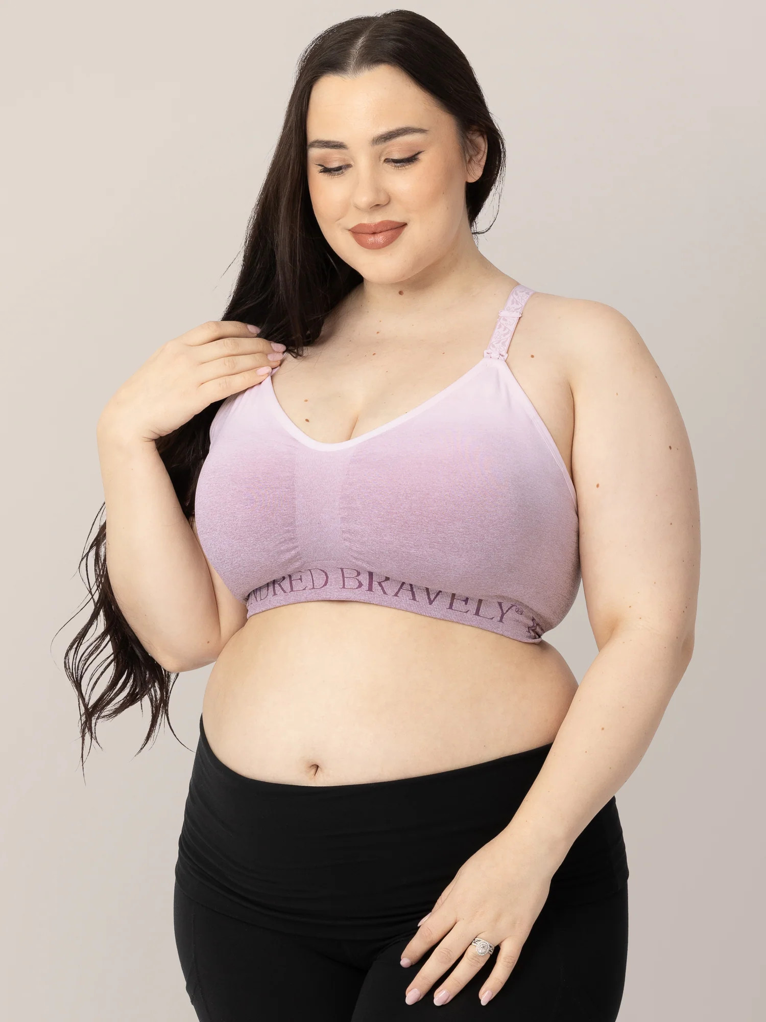 Sublime® Hands-Free Pumping & Nursing Sports Bra | Ombre Purple - Kindred Bravely | Kindred Bravely