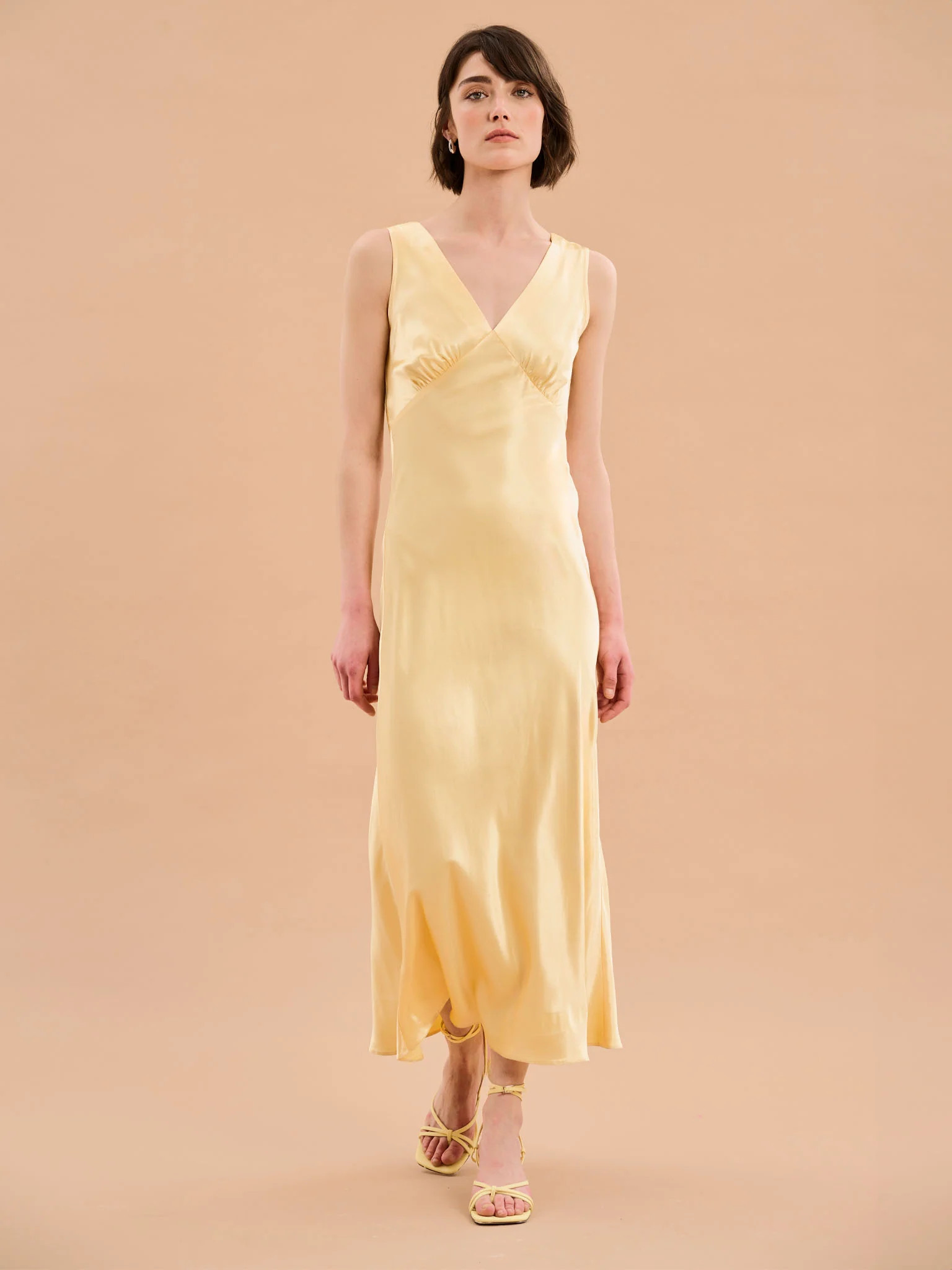 Iris Maxi Dress in Yellow | OMNES | Ethical & Affordable Clothing | Shop Women's Dresses | OMNES UK