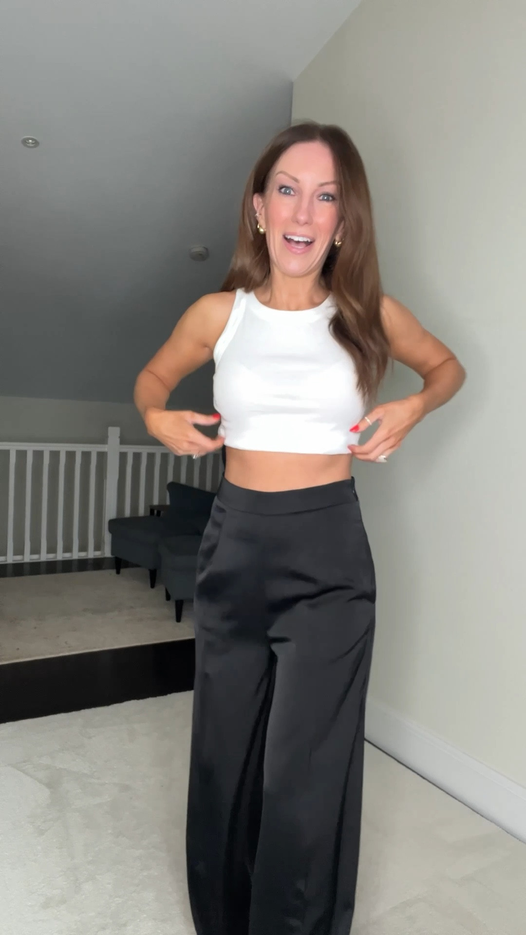 Satin trousers. Petite style. Autumn style  

#LTKdatenight #LTKireland #LTKpetite