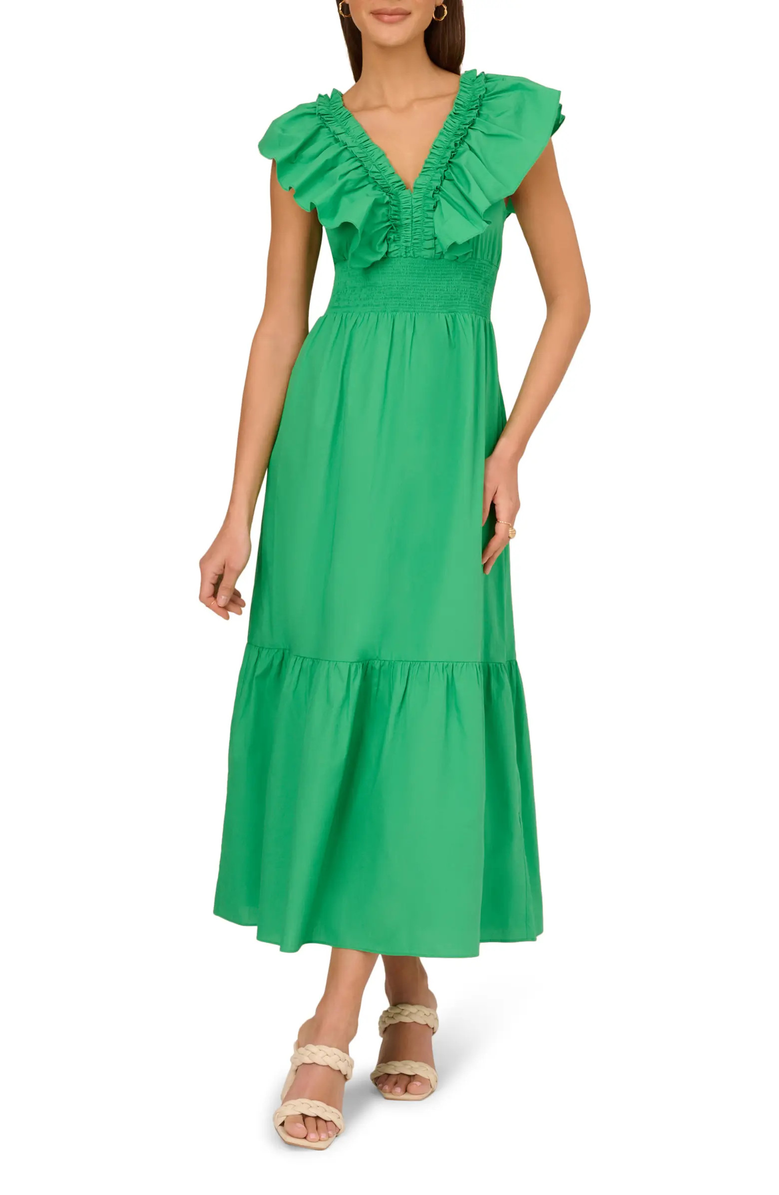 Ruffle Smocked Waist Maxi Dress | Nordstrom