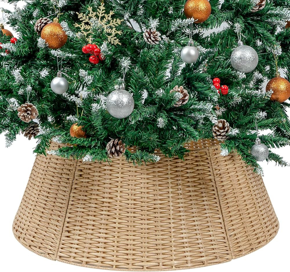 CubesLand Christmas Tree Collar,Christmas Tree Skirt 27in,Christmas Tree Decor,5-Piece Handcrafte... | Amazon (US)