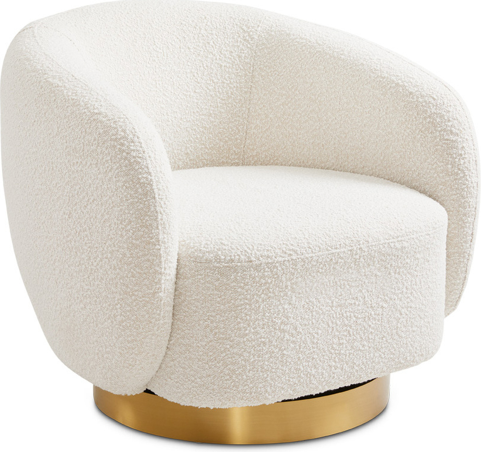 Master Boucle Swivel Accent Chair In White | 1stopbedrooms