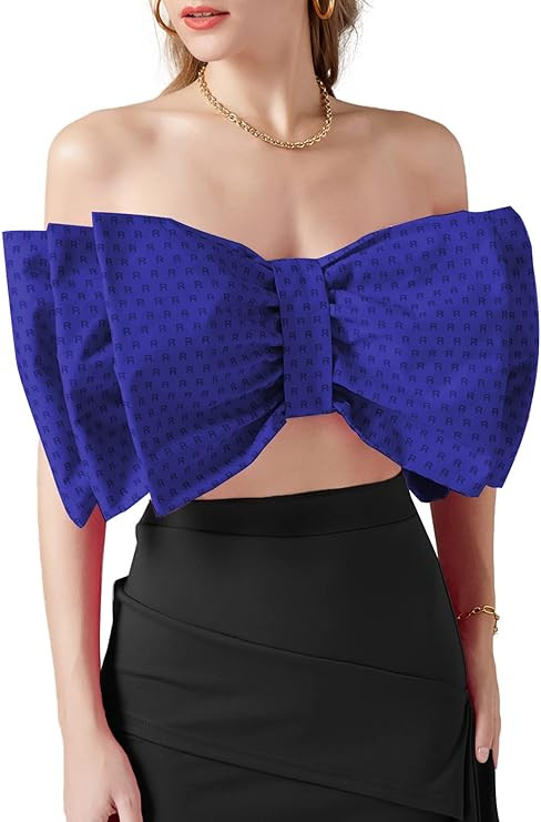 LYANER Women's Sexy Layer Bow Tie Tube Crop Top Sleeveless Strapless Print Party Fluffy Tank Top | Amazon (US)