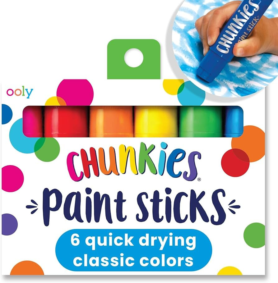 Ooly Chunkies 6 Mess Free Paint Sticks For Kids, Tempera Paint Sticks Kid Safe Colors, No Mess Quick Drying Art Supplies for Toddlers and Kids | Amazon (US)