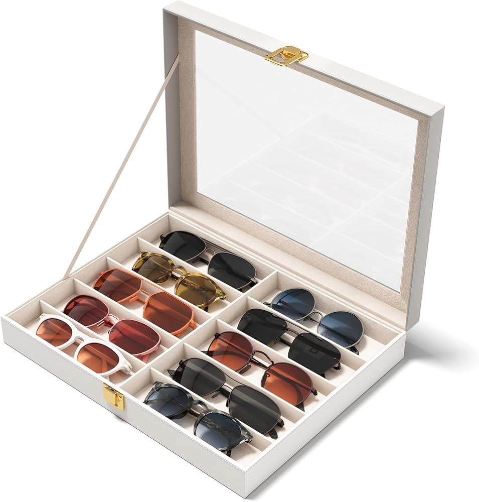 10/30 Slots Sunglass Organizer for Multiple Pairs of Eyeglass See-through Display Case Storage Bo... | Amazon (US)