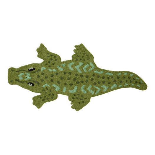 Alligator Shaped Hand Hooked Recycled Indoor Outdoor Patio Rug by World Market | World Market