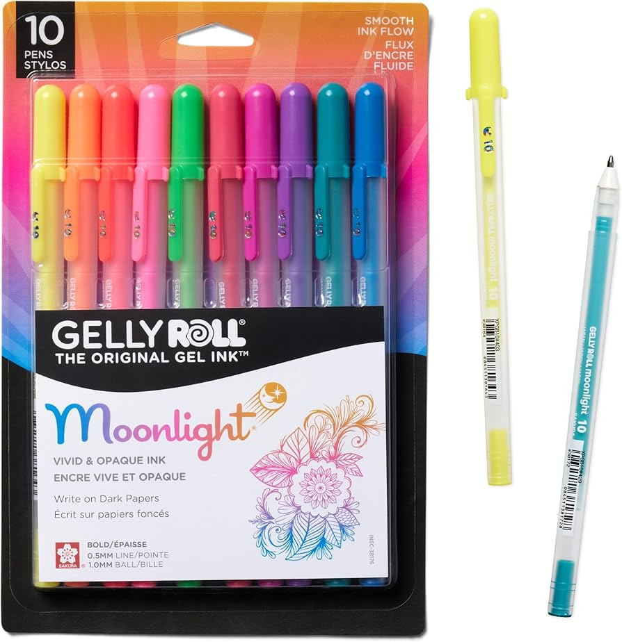 SAKURA Gelly Roll Moonlight 10 Gel Pens - Bold Point Ink Pen for Journaling, Art, or Drawing - Fo... | Amazon (US)