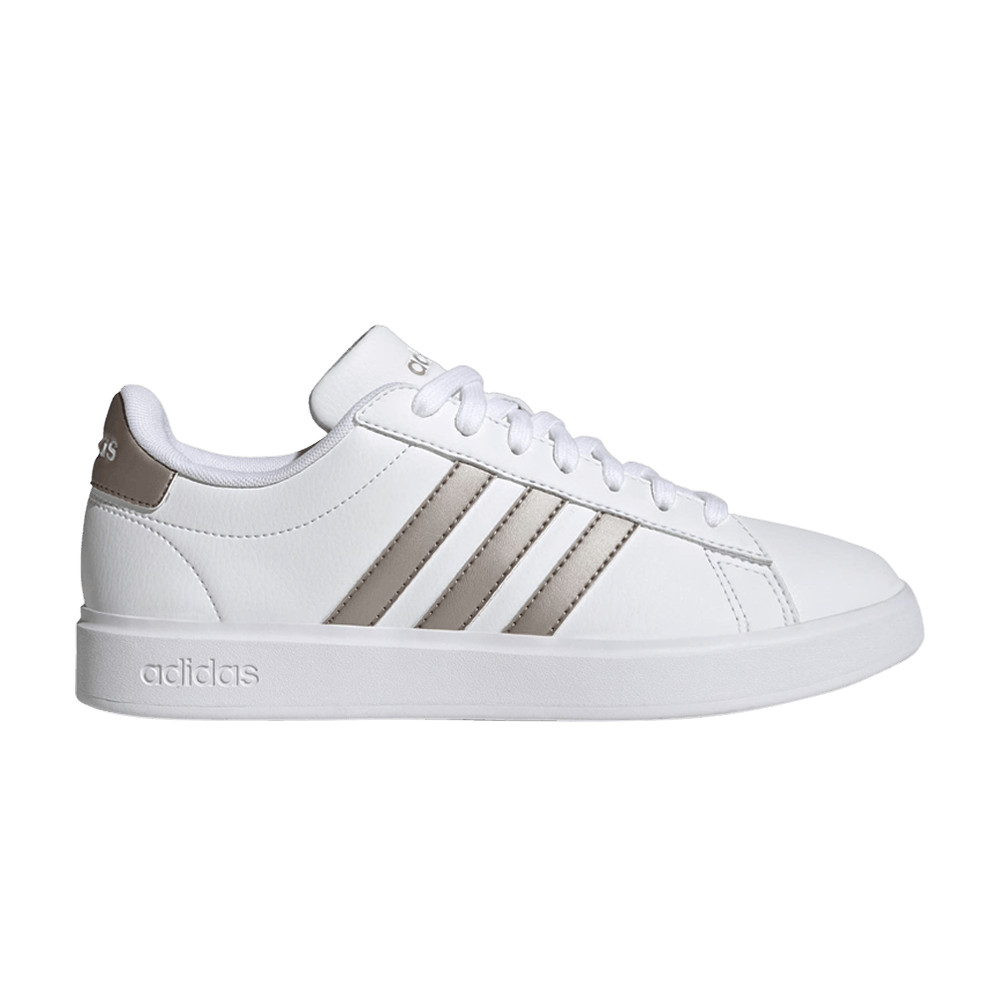 adidas Grand Court Cloudfoam 'White Platinum Metallic' Sneakers | GOAT
