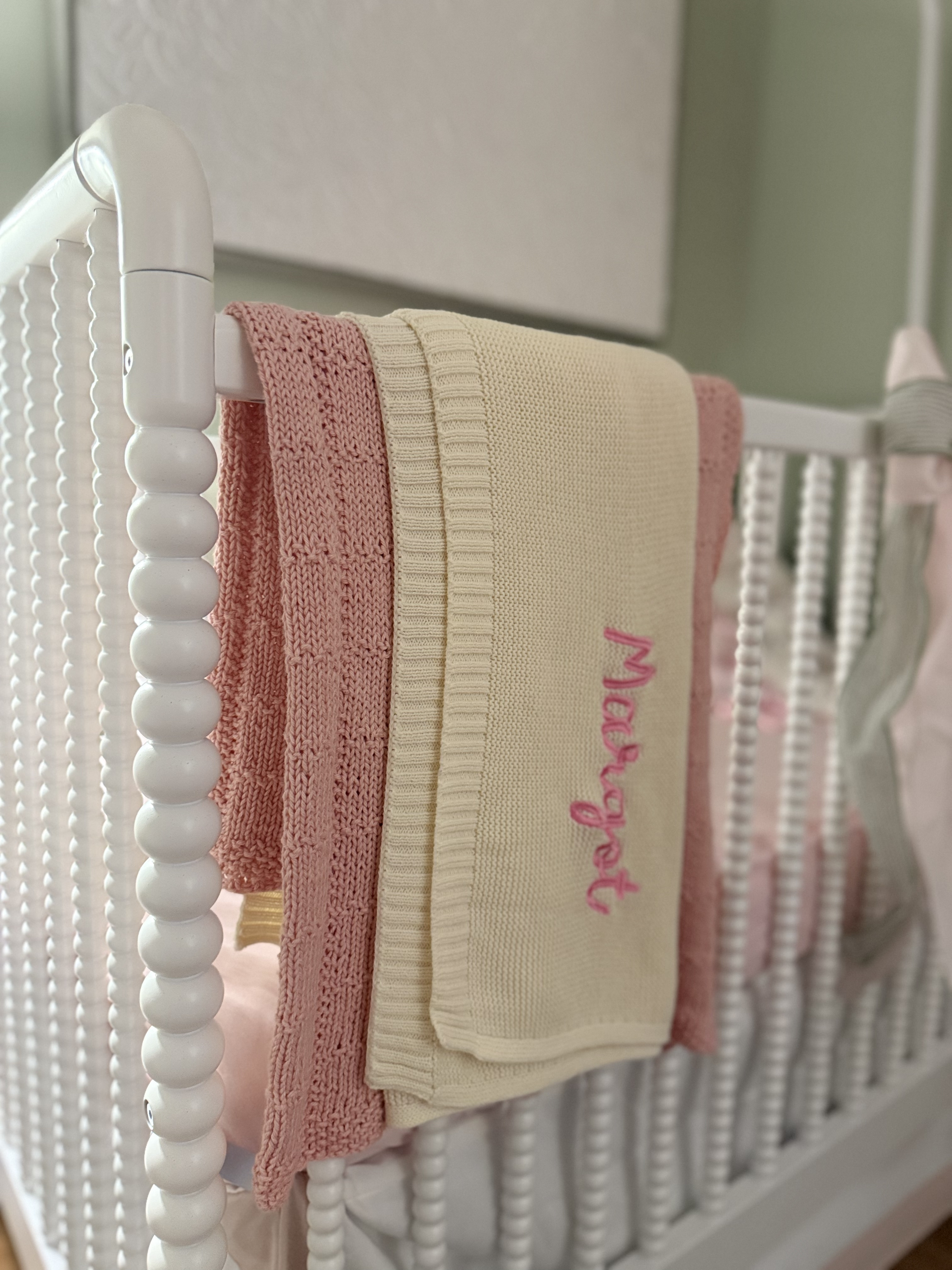 Bobbin details, monogram, & bows!?! this perfect pink and green nursery design was my fave! 

#LTKHome #LTKStyleTip #LTKBaby