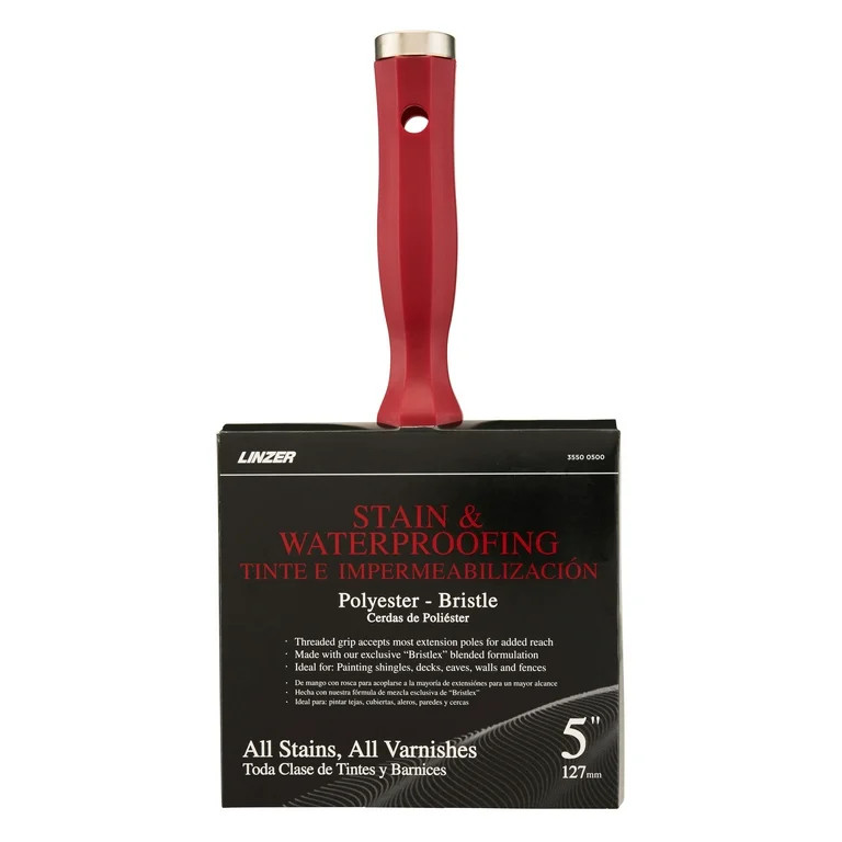 Linzer 5" Block Deck Polyester Blend Flat Paint Brush - Walmart.com | Walmart (US)