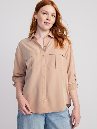 Long-Sleeve Utility Blouse for Women | Old Navy (US)