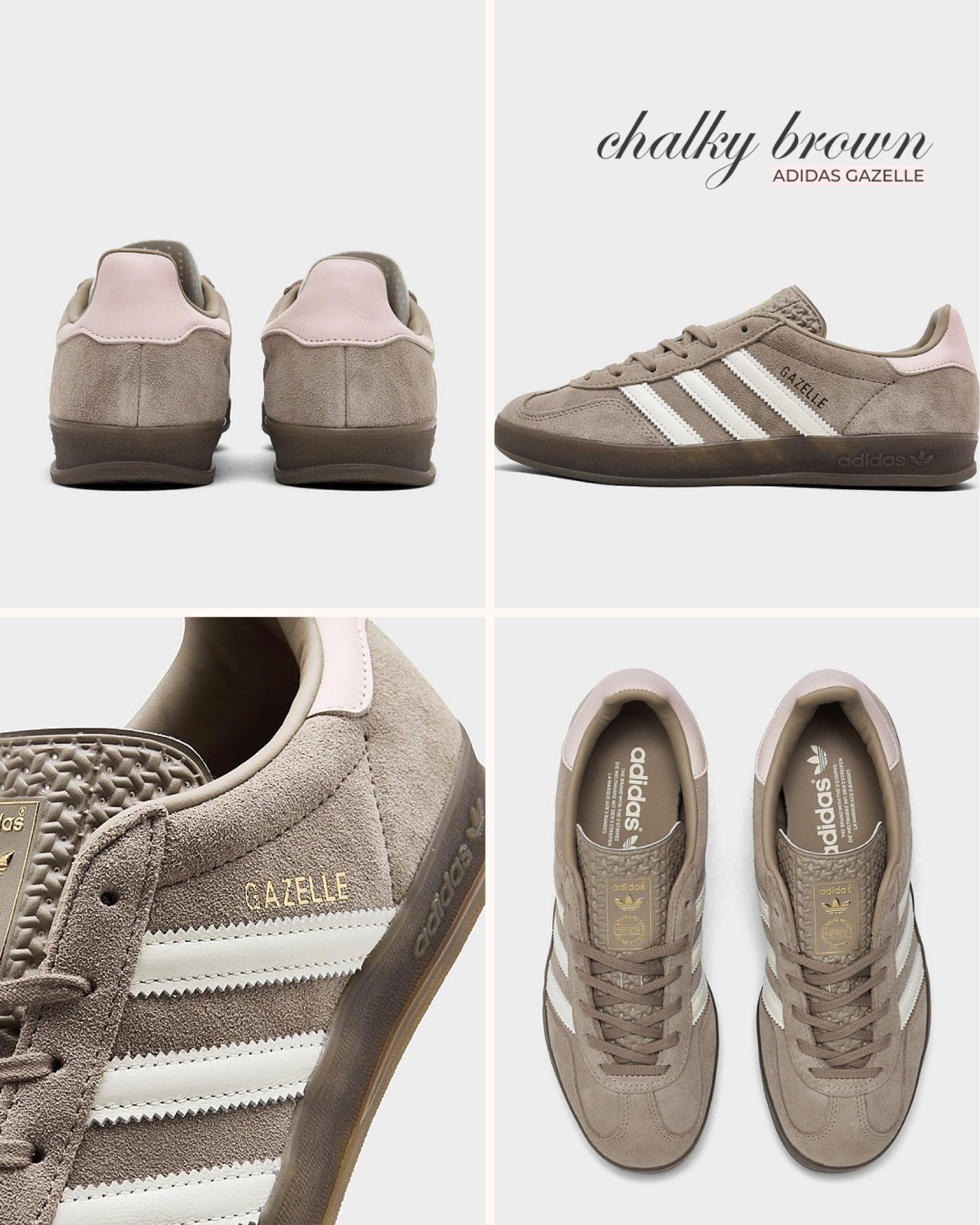 New adidas gazelle color 🌸 chalky brown & sandy pink!

#LTKShoeCrush